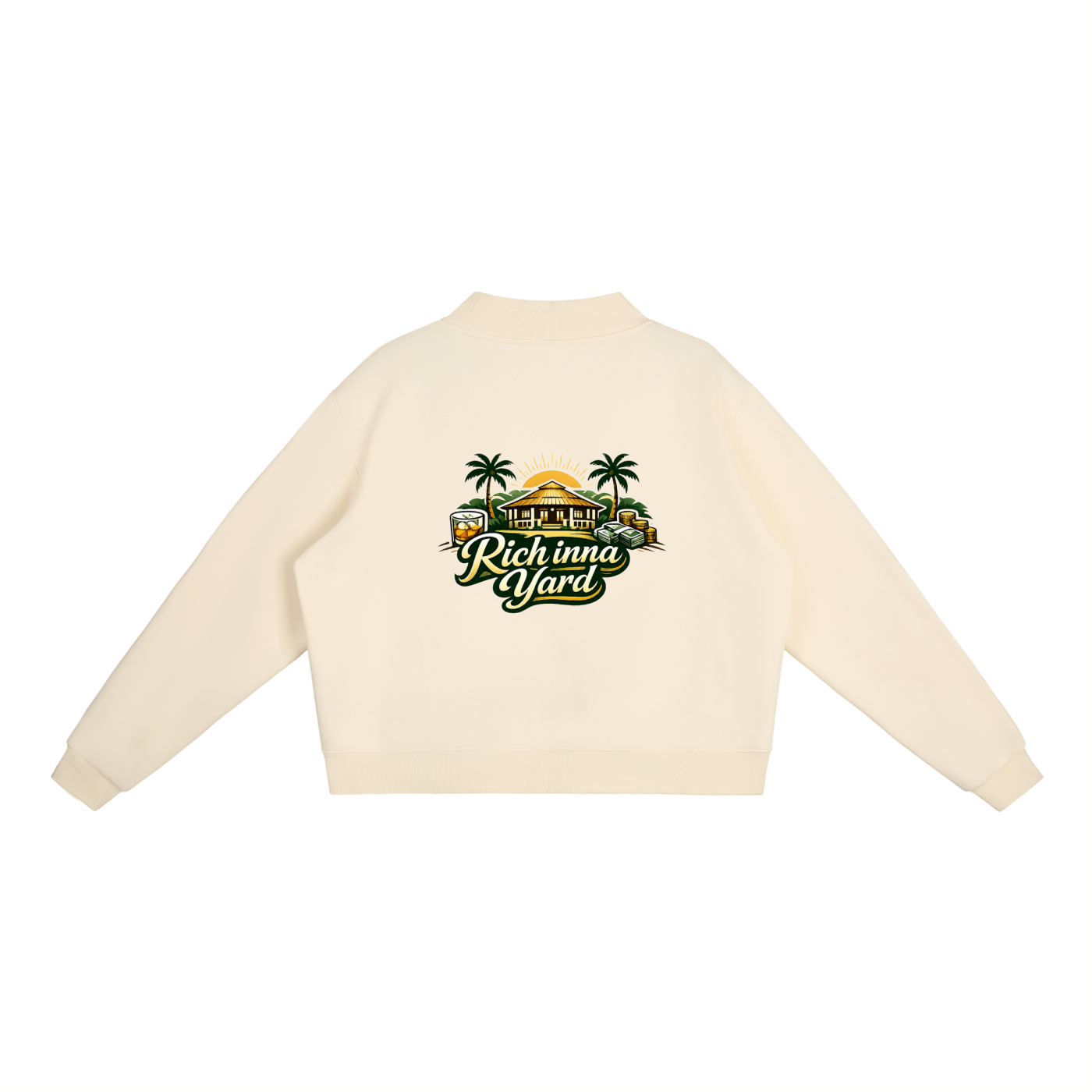 Essential Fleece Mock-Neck Crew Sweatshirt