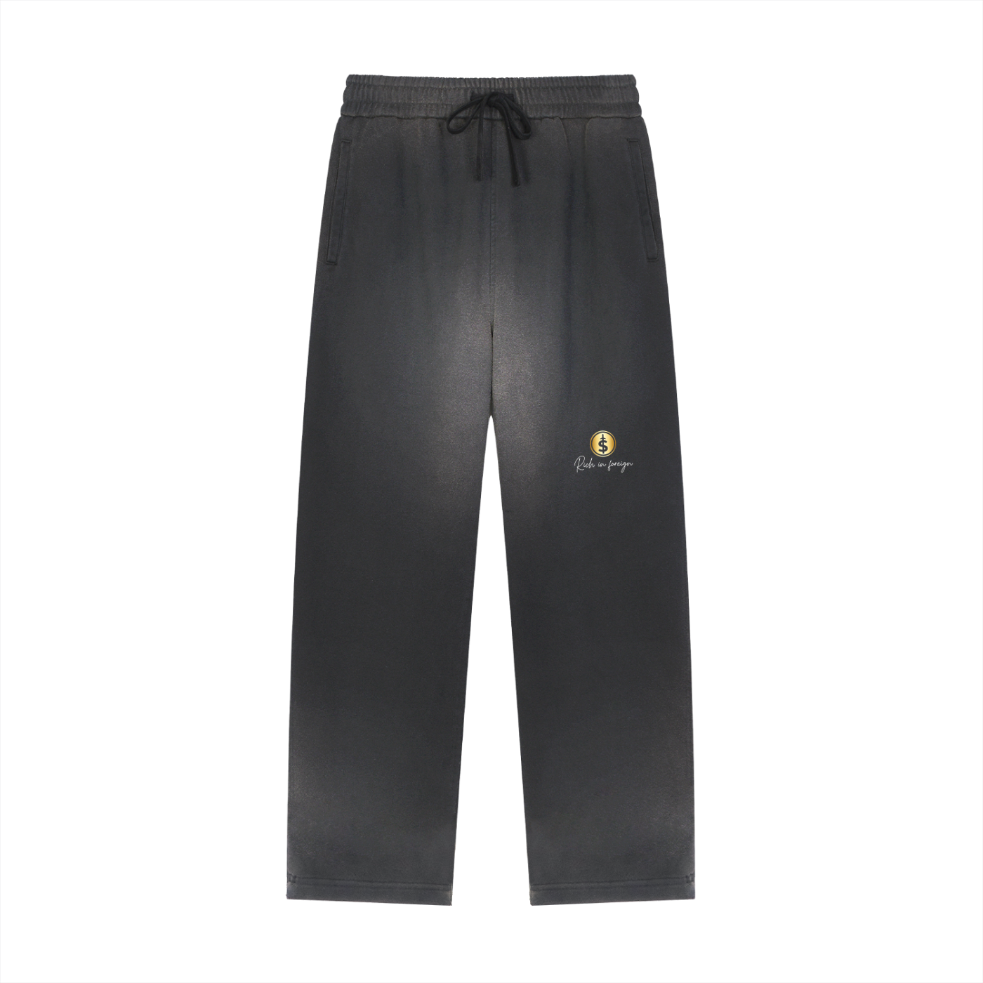 Sun Fade Raw Edge Straight-Leg Sweatpants